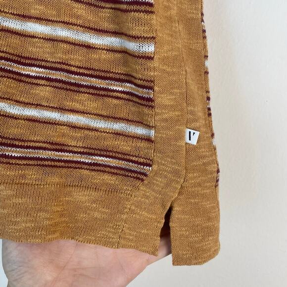 Venroy Linen Short Sleeve Collar Shirt in Orange SIZE Small - Picture 2 of 5